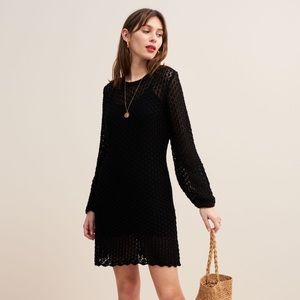 Rouje Black Crochet knit Côme Dress 36